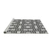 Sideview of Machine Washable Transitional Gray Rug, wshpat505gry