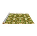 Sideview of Machine Washable Transitional Bold Yellow Rug, wshpat505yw