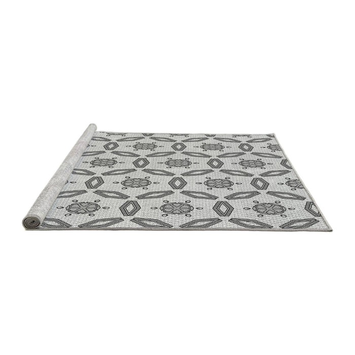 Sideview of Machine Washable Transitional Gray Rug, wshpat506gry