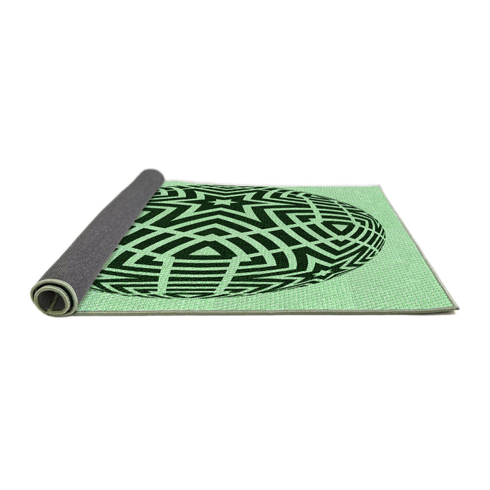 Thickness of Patterned Medium Forest Green Rug, pat507grn