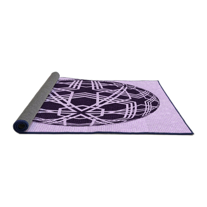 Thickness of Patterned Purple Rug, pat508pur