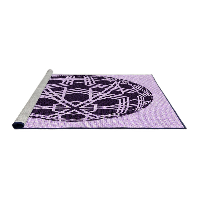 Sideview of Machine Washable Transitional Purple Rug, wshpat508pur