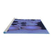 Sideview of Machine Washable Transitional Light Slate Blue Rug, wshpat509blu