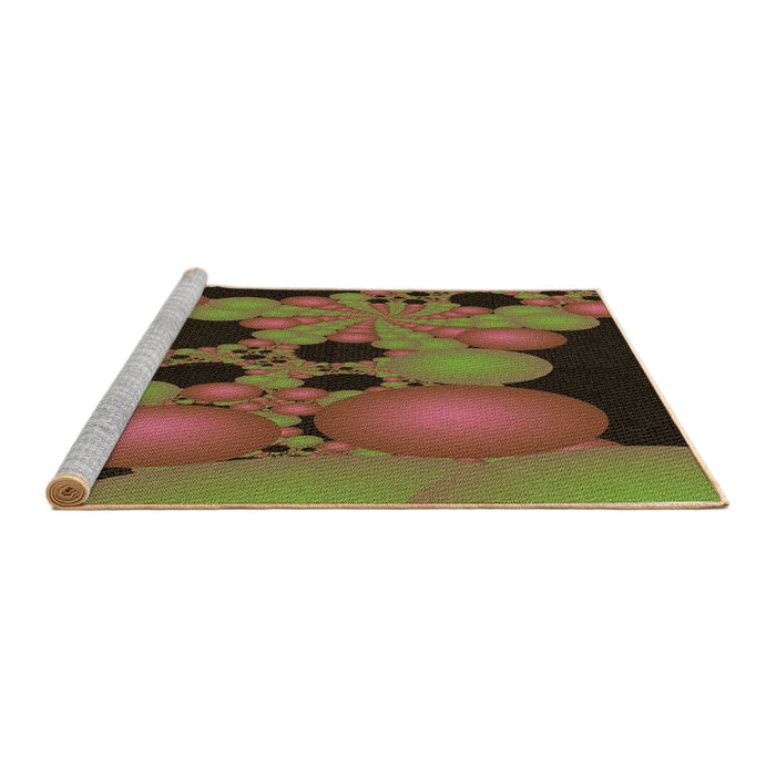 Sideview of Machine Washable Transitional Dark Golden Brown Rug, wshpat509brn