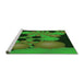 Sideview of Machine Washable Transitional Dark Forest Green Rug, wshpat509grn