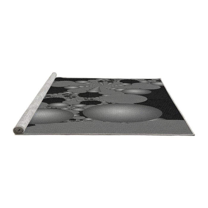 Sideview of Machine Washable Transitional Gray Rug, wshpat509gry