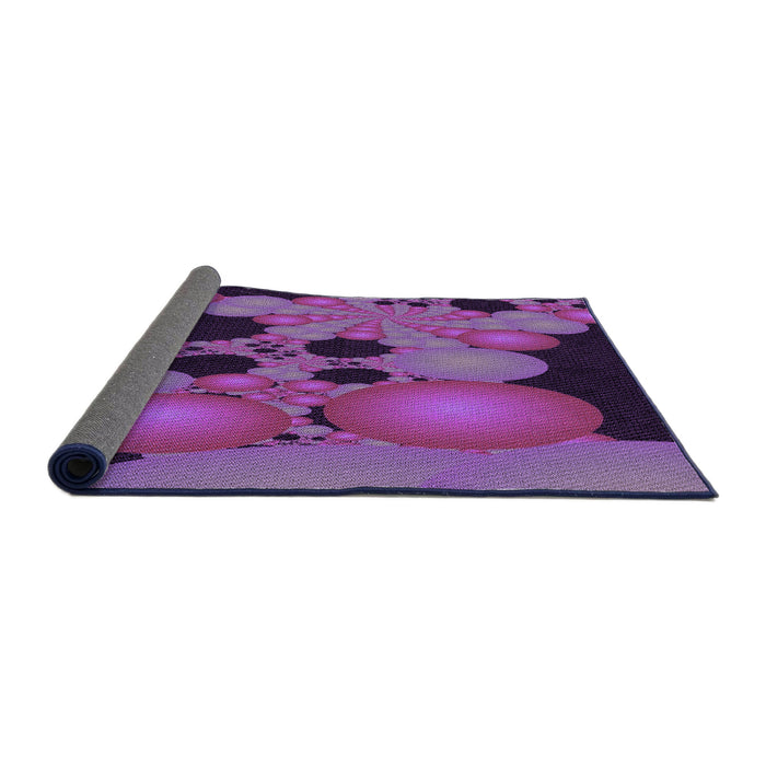 Thickness of Patterned Purple Rug, pat509pur