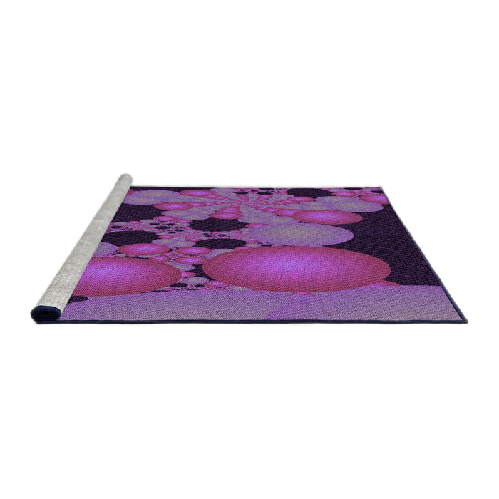 Sideview of Machine Washable Transitional Purple Rug, wshpat509pur