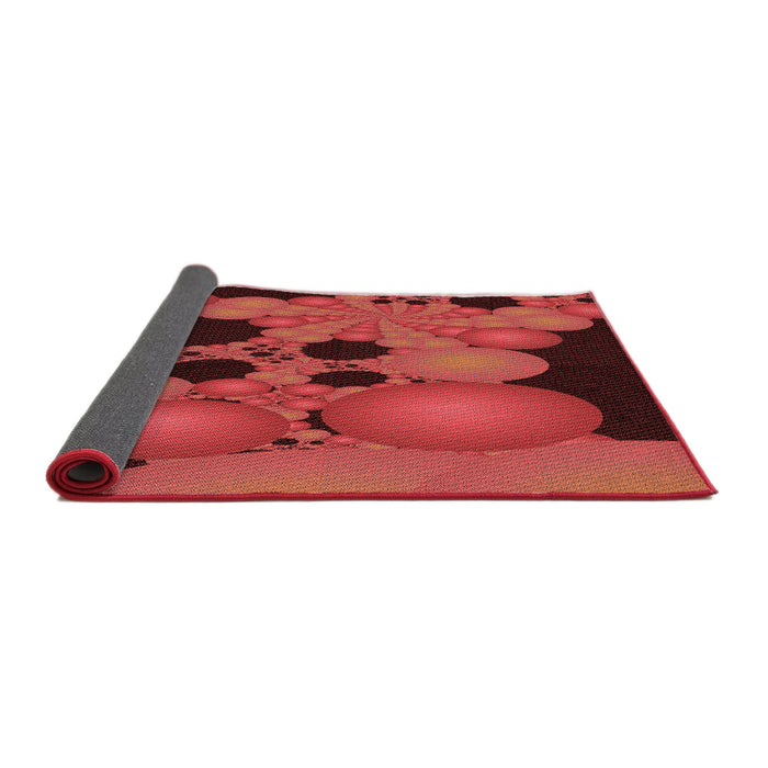 Thickness of Patterned Cranberry Red Rug, pat509rd