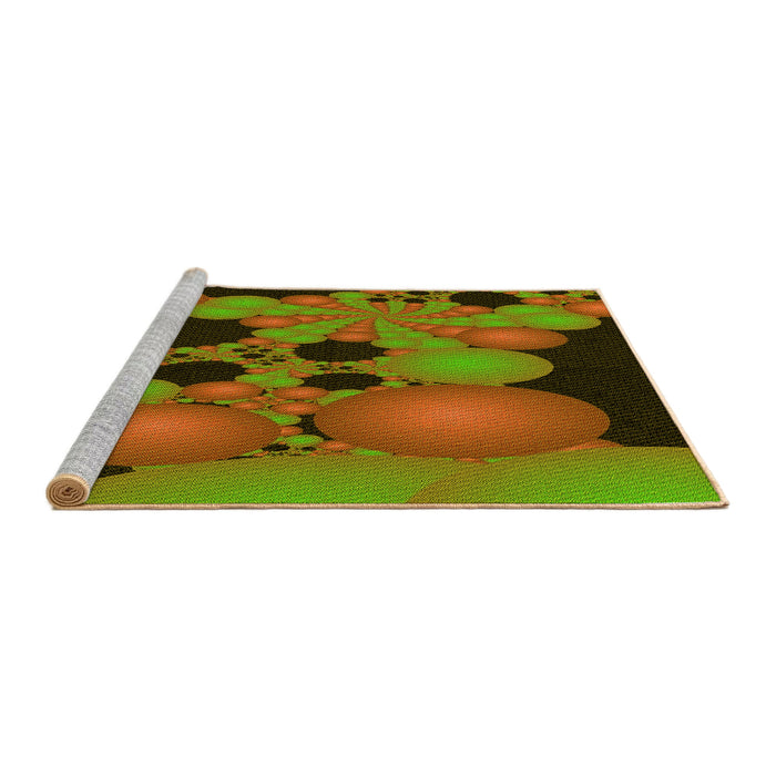 Sideview of Machine Washable Transitional Red Brown Rug, wshpat509yw