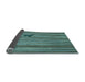 Thickness of Patterned Medium Turquoise Green Rug, pat510lblu