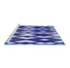 Sideview of Machine Washable Transitional Denim Dark Blue Rug, wshpat511blu