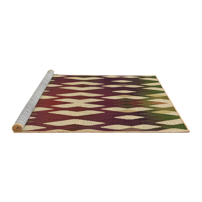 Sideview of Machine Washable Transitional Metallic Gold Rug, wshpat511brn