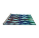 Sideview of Machine Washable Transitional Blue Rug, wshpat511lblu