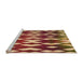 Sideview of Machine Washable Transitional Saffron Red Rug, wshpat511org