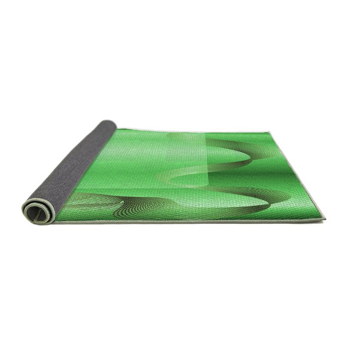 Thickness of Patterned Neon Green Rug, pat513grn