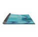 Thickness of Patterned Dark Turquoise Green Rug, pat513lblu