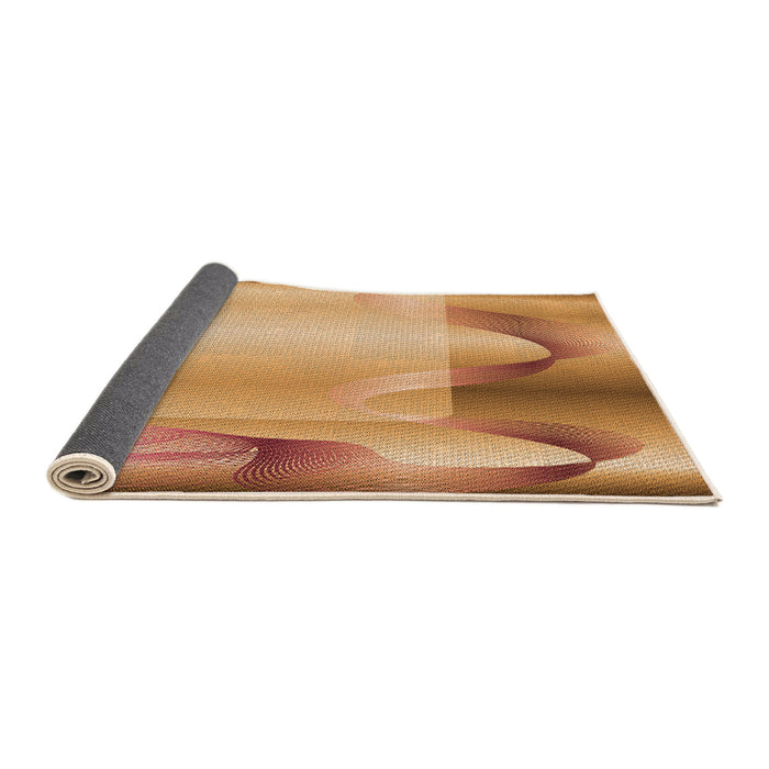 Thickness of Patterned Yellow Orange Rug, pat513org