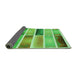 Thickness of Patterned Dark Lime Green Rug, pat514grn