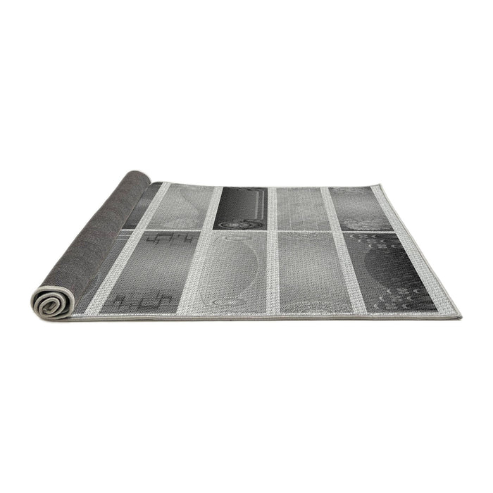 Thickness of Patterned Silver Gray Rug, pat514gry