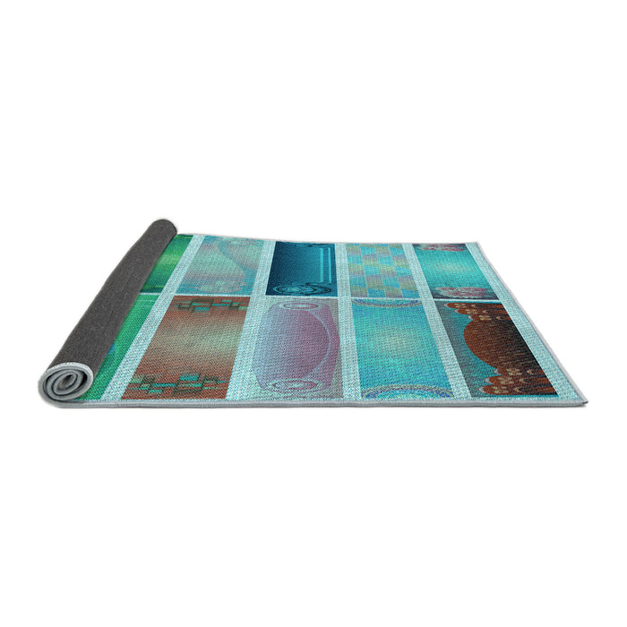 Thickness of Patterned Steel Blue Rug, pat514lblu