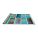 Sideview of Machine Washable Transitional Steel Blue Rug, wshpat514lblu