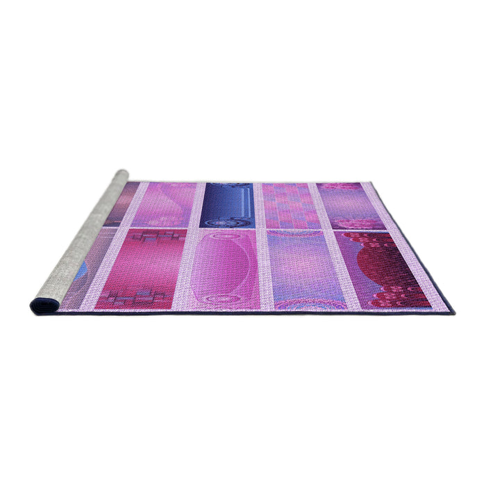 Sideview of Machine Washable Transitional Dark Orchid Purple Rug, wshpat514pur