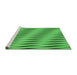 Sideview of Machine Washable Transitional Neon Green Rug, wshpat516grn