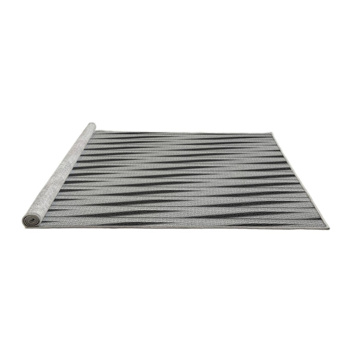 Sideview of Machine Washable Transitional Silver Gray Rug, wshpat516gry