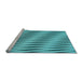 Sideview of Machine Washable Transitional Dark Cyan Green Rug, wshpat516lblu