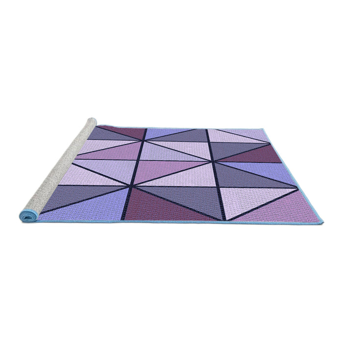 Sideview of Machine Washable Transitional Bright Lilac Purple Rug, wshpat517blu