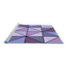 Sideview of Machine Washable Transitional Bright Lilac Purple Rug, wshpat517blu