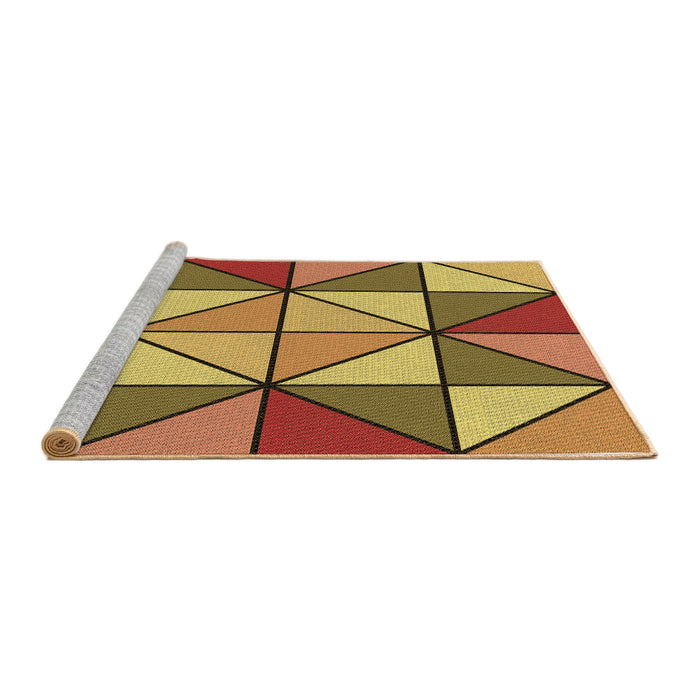 Sideview of Machine Washable Transitional Yellow Rug, wshpat517brn