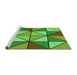 Sideview of Machine Washable Transitional Green Rug, wshpat517grn