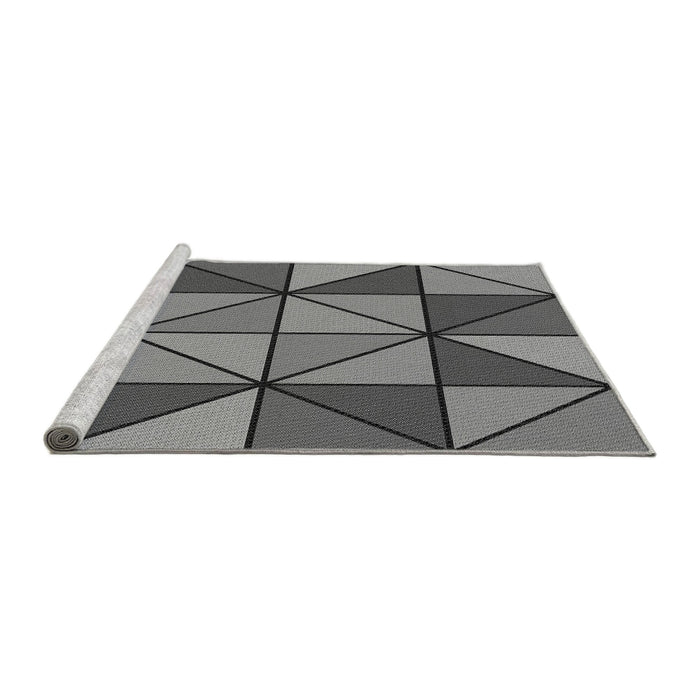 Sideview of Machine Washable Transitional Gray Rug, wshpat517gry