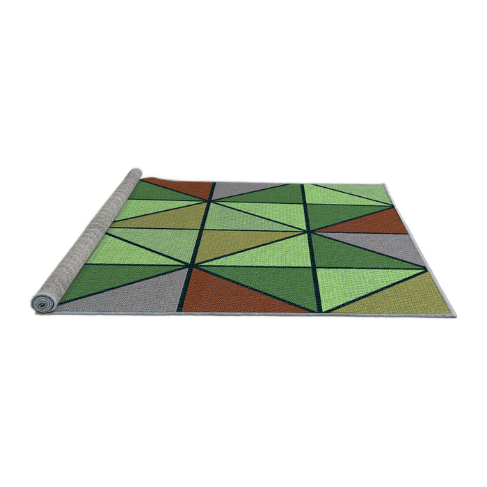 Sideview of Machine Washable Transitional Green Rug, wshpat517lblu