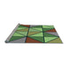 Sideview of Machine Washable Transitional Green Rug, wshpat517lblu