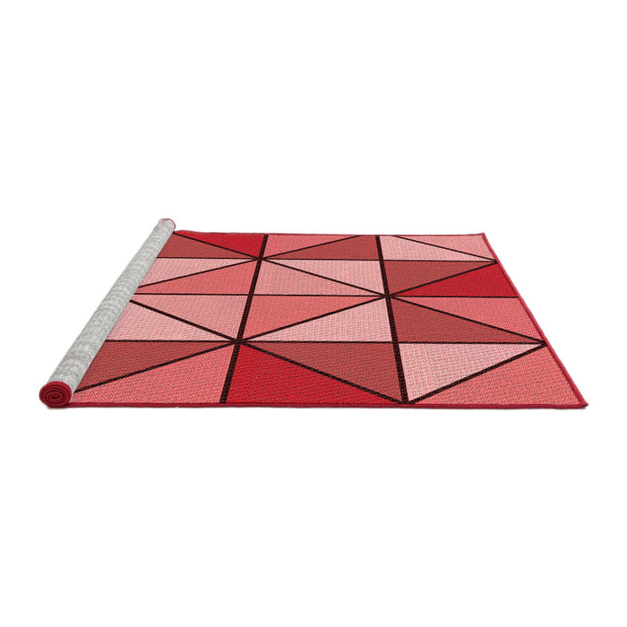 Sideview of Machine Washable Transitional Pastel Red Pink Rug, wshpat517rd