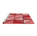Sideview of Machine Washable Transitional Pastel Red Pink Rug, wshpat517rd