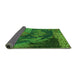 Thickness of Patterned Deep Emerald Green Rug, pat519grn