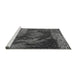 Sideview of Machine Washable Transitional Charcoal Black Rug, wshpat519gry