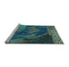 Sideview of Machine Washable Transitional Deep-Sea Blue Rug, wshpat519lblu