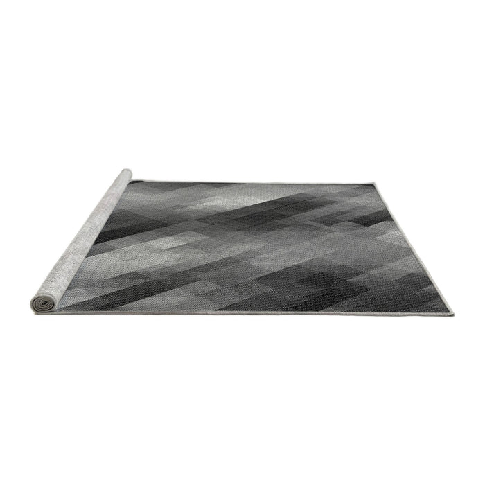 Sideview of Machine Washable Transitional Black Rug, wshpat52gry
