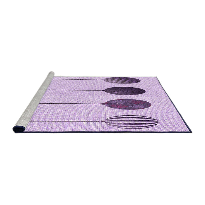 Sideview of Machine Washable Transitional Lilac Purple Rug, wshpat520pur