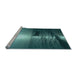 Sideview of Machine Washable Transitional Medium Teal Green Rug, wshpat521lblu