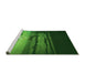 Sideview of Machine Washable Transitional Deep Emerald Green Rug, wshpat522grn