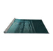 Sideview of Machine Washable Transitional Deep-Sea Blue Rug, wshpat522lblu