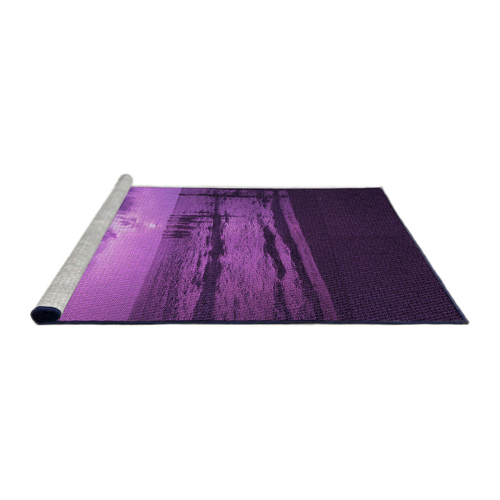 Sideview of Machine Washable Transitional Purple Rug, wshpat522pur