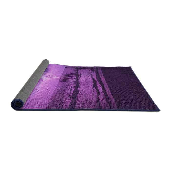 Thickness of Patterned Purple Rug, pat522pur