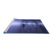 Sideview of Machine Washable Transitional Sky Blue Rug, wshpat523blu